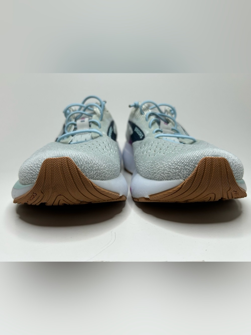 Brooks Athletic White Grey Blue Pink Ghost Sneaker Size 10 - Picture 9 of 13